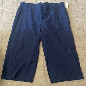 Liz Claiborne 1x wide leg navy ankle pants